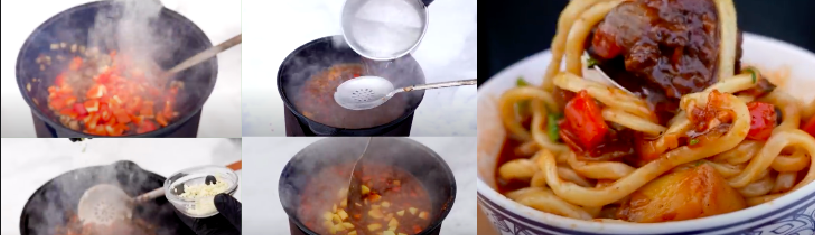 лагман с картошкой на костре