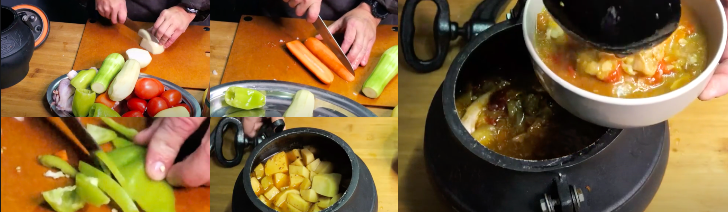 кабачки с картошкой в афганском казане