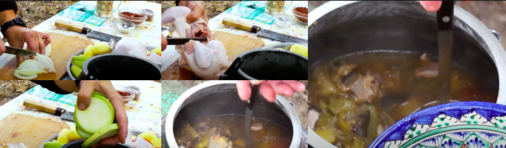 кабачки с мясом в афганском казане